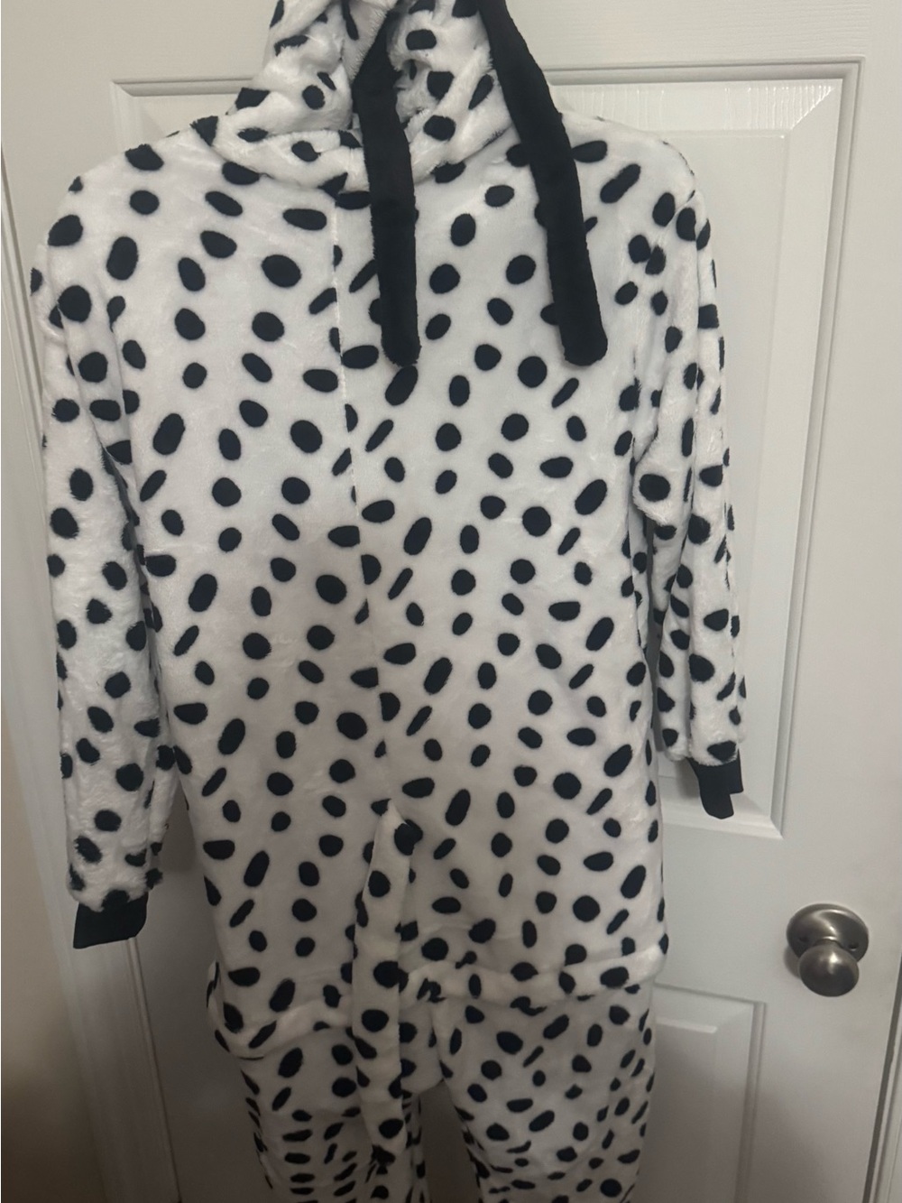 Halloween Dalmatian Costume Adult Outfit Set Collar Nose Ponytail Hole Pockets - Picture 2 of 13